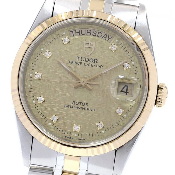 TUDOR Prince Date Day 10P diamond cal.2834-2 Gold Dial Automatic_834440 - Picture 1 of 9